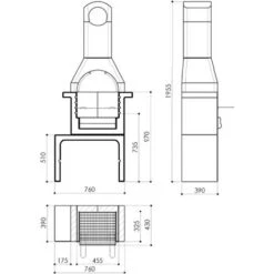 Barbecue Fisso In Muratura Con Canna Fumaria VidaXL -Barbecue Forniture Negozio 12438691 3