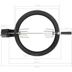 Kit Per Barbecue Allo Spiedo 47 Cm Nero VidaXL -Barbecue Forniture Negozio 14226419 5
