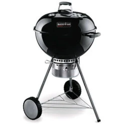 Mastercook - Barbecue A Carbonella Diametro Griglia 57 Cm, Barbecue Con Ruote E Coperchio, BBQ A Carbone Dotato Di Termometro E Sistema Raccogli Cenere, Altezza Griglia Da Terra 78 Cm Nero