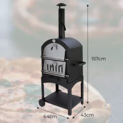 KuKoo - Forno Multifunzione A Carbonella Per Pizza Da Esterni Giardino Vialetto E Balcone Carne E Pesce In Acciaio Con Pala Per Pizza E Cutter -Barbecue Forniture Negozio 15074949 3