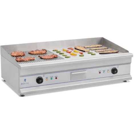 Piastra Elettrica Inox Professionale Fry Top Barbecue 230V Liscia + Rigata 100Cm 3 Piastra Elettrica Inox Professionale Fry Top Barbecue 230V Liscia + Rigata 100Cm
