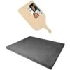 Set Per Preparare La Pizza In Pietra Lavica Teglia + Pala In Legno 38x30 CM -Barbecue Forniture Negozio 16166338 1