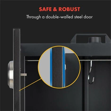 Klarstein Flintstone Affumicatore 1600 W Termometro Acciaio Inox Nero 6 Klarstein Flintstone Affumicatore 1600 W Termometro Acciaio Inox Nero - immagine 4