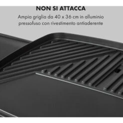 Klarstein Gatsby Grill Elettrico 2000W Superficie Barbecue Antiaderente Beige/nero -Barbecue Forniture Negozio 18135694 4