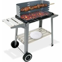 Deuba Barbecue A Carbonella Con Carrello 7kg Con Ripiani Bbq Giardino Grill A Carbone