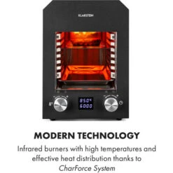 Klarstein Hannibal Grill Ad Alta Temperatura Indoor 2.200W 850°C Acciaio Inox Nero -Barbecue Forniture Negozio 20236188 3