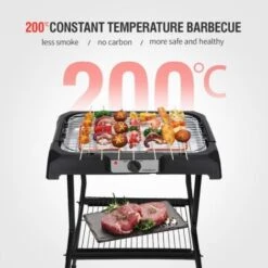 BARBECUE BRACE GRIGLIA PIASTRA ELETTRICA CON PIEDISTALLO 2000W -Barbecue Forniture Negozio 23724679 3
