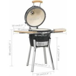 Griglia Barbecue Kamado Affumicatore In Ceramica 81 Cm VidaXL -Barbecue Forniture Negozio 2466564 3