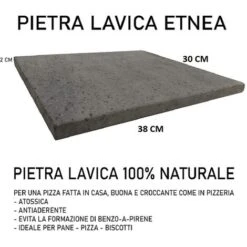 Pietra Lavica Etnea 38x30 Piastra Per Forno Da Cucina Ideale Per Pane E Pizza -Barbecue Forniture Negozio 25851515 5