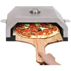 Hommoo Forno Pizza Con Piastra Ceramica Per Barbecue A Gas E Carbone VD45878 -Barbecue Forniture Negozio 26663354 3