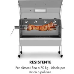 Klarstein Sauenland Pro XL, Griglia Per Maialino, Girarrosto, 4 Rotelle Di Acciaio Inox, 15W 10 Klarstein Sauenland Pro XL, Griglia Per Maialino, Girarrosto, 4 Rotelle Di Acciaio Inox, 15W -Barbecue Forniture Negozio 27421862 4