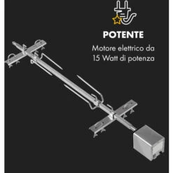 Klarstein Sauenland Pro XL, Griglia Per Maialino, Girarrosto, 4 Rotelle Di Acciaio Inox, 15W 11 Klarstein Sauenland Pro XL, Griglia Per Maialino, Girarrosto, 4 Rotelle Di Acciaio Inox, 15W -Barbecue Forniture Negozio 27421862 5