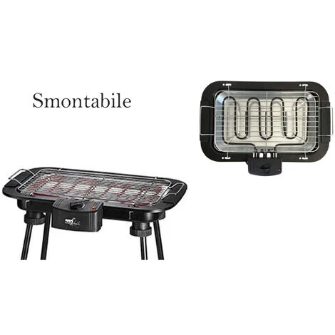 Barbecue Elettrico 2000W MASTER EB02S Bistecchiera Griglia Portatile Piedistallo 6 Barbecue Elettrico 2000W MASTER EB02S Bistecchiera Griglia Portatile Piedistallo - immagine 4