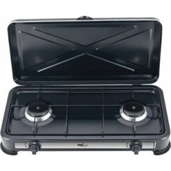 Fornello A Gas 2 Fuochi Griglia E Fuochi Removibili Regolazione Della Fiamma Potenza 4.78 KW Funzionamento A GPL