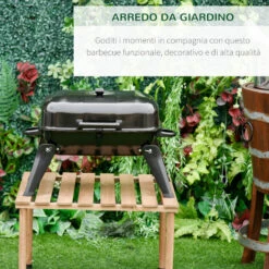 Outsunny Barbecue BBQ Grill Da Tavolo A Carbonella Portatile Pieghevole, Ferro, Nero, 59x43x36 Cm -Barbecue Forniture Negozio 28945998 4