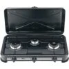 FORNELLO A GAS NERO 3 FUOCHI A GAS BOMBOLA CM 30 X 60 CAMPEGGIO GITA DA APPOGGIO -Barbecue Forniture Negozio 29873957 1