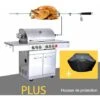 GREADEN- BBQ Grill Barbecue A Gas DÖNER 22KW IN ACCIAIO INOX- 4 FUOCHI + 1 KIT GIRARROSTO (Infrarossi E RADICE) + 1 LUCE LATERALE E Termometro, Incluso Griglia / Plancha + Coperchio -Barbecue Forniture Negozio 32399568 1