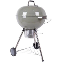 Mastercook - Barbecue A Carbonella Diametro Griglia 57 Cm, Barbecue Con Ruote E Coperchio, BBQ A Carbone Dotato Di Termometro E Sistema Raccogli Cenere, Altezza Griglia Da Terra 78 Cm Gold