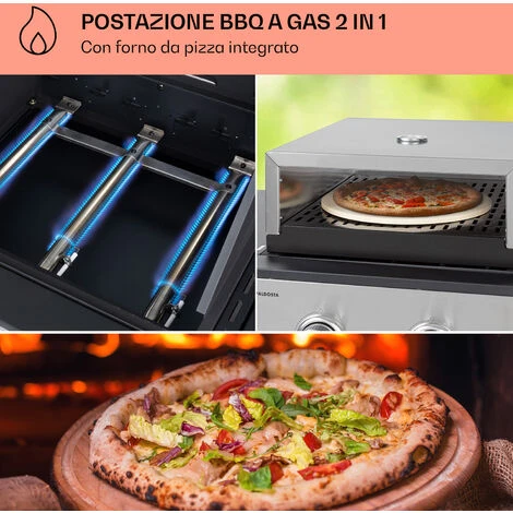 Klarstein Kingsville XL - Griglia Combinata, Gas, Forno Da Pizza, 20,5 KW, 5+1 Bruciatori 5 Klarstein Kingsville XL - Griglia Combinata, Gas, Forno Da Pizza, 20,5 KW, 5+1 Bruciatori - immagine 3