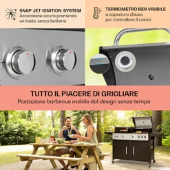 Klarstein Kingsville XL - Griglia Combinata, Gas, Forno Da Pizza, 20,5 KW, 5+1 Bruciatori 10 Klarstein Kingsville XL - Griglia Combinata, Gas, Forno Da Pizza, 20,5 KW, 5+1 Bruciatori -Barbecue Forniture Negozio 34686573 4