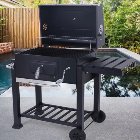 BARBECUE A CARBONELLA CARBONE BBQ GRILL DA GIARDINO CON RIPIANO REGOLABILE, 115x66x106 CM 3 BARBECUE A CARBONELLA CARBONE BBQ GRILL DA GIARDINO CON RIPIANO REGOLABILE, 115x66x106 CM
