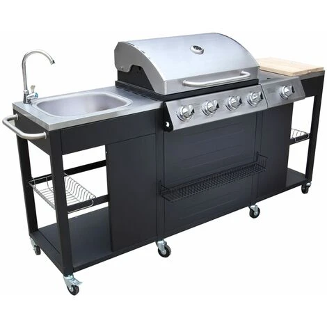 VIDAXL Barbecue Da Cucina Per Esterni Montana 4 Fornelli 4 VIDAXL Barbecue Da Cucina Per Esterni Montana 4 Fornelli - immagine 2