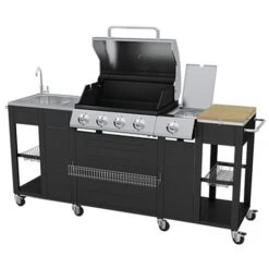 VIDAXL Barbecue Da Cucina Per Esterni Montana 4 Fornelli 8 VIDAXL Barbecue Da Cucina Per Esterni Montana 4 Fornelli -Barbecue Forniture Negozio 35374015 3