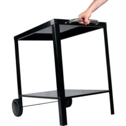 PORTIMAO - Carrello Da Esterno In Acciaio Per Plancha - Ruote - 2 Vassoi - Resistente - Facile Da Spostare - Nero -Barbecue Forniture Negozio 36859774 5