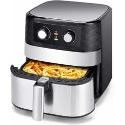 Friggitrice Ad Aria Meccanica, Forno Ad Aria Calda Con Touch Screen, Friggitrice 1700W Senza Olio, Friggitrice Ad Aria Temperatura Protezione Surriscaldamento Con Accessori, Nero