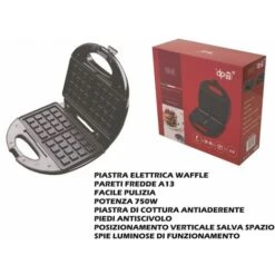 PIASTRA ELETTRICA WAFFLE 750W EDO RI