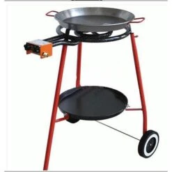 Kit Paella Completo Mini Barbecue 42 Cm GPL Grill Fornello 2 Fuochi