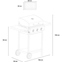 Barbecue Gas BBQ Acciaio Inox 3 Bruciatori Ripiani Pieghevoli Romesco 11 Barbecue Gas BBQ Acciaio Inox 3 Bruciatori Ripiani Pieghevoli Romesco -Barbecue Forniture Negozio 41542029 5