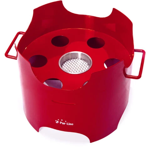 Barbecue A Biocombustibile Serbatoio 0,5L Senza Fumo In Acciaio Rosso E Piastra Tonda In Ghisa PURLINE BB03 4 Barbecue A Biocombustibile Serbatoio 0,5L Senza Fumo In Acciaio Rosso E Piastra Tonda In Ghisa PURLINE BB03 - immagine 2
