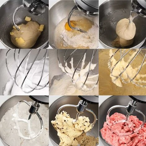 GOPLUS Impastatrice Planetaria Con 3 Fruste,1300 W,10 Velocità Variabile,5,5L, Acciaio Inossidabile, Resistente E Multifunzionale, Con Ciotola E Coperchio, Robot Da Cucina Professionale (Nero) 4 GOPLUS Impastatrice Planetaria Con 3 Fruste,1300 W,10 Velocità Variabile,5,5L, Acciaio Inossidabile, Resistente E Multifunzionale, Con Ciotola E Coperchio, Robot Da Cucina Professionale (Nero) - immagine 2