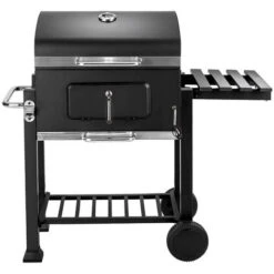 3 In 1 Barbecue A Carbonella BBQ,Griglia A Carbone Grill Carrello, Palla Con Regolazione Della Temperatura , Nero