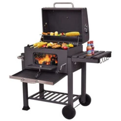 3 In 1 Barbecue A Carbonella BBQ,Griglia A Carbone Grill Carrello, Palla Con Regolazione Della Temperatura , Nero -Barbecue Forniture Negozio 49345161 3