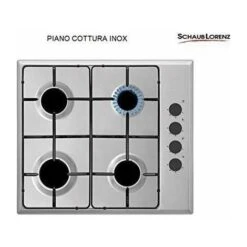 Schaub Lorenz SSPC604XL Piano Cottura A Gas 4 Zone Griglie Smaltate 60cm Inox