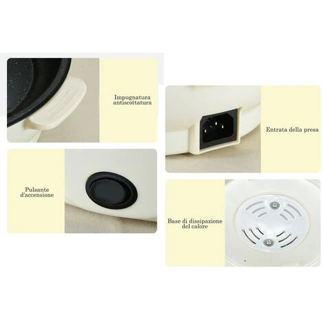 Padella Elettrica Teglia Antiaderente Antiscottatura Riscaldante Cucina KF-A022 5 Padella Elettrica Teglia Antiaderente Antiscottatura Riscaldante Cucina KF-A022 - immagine 3