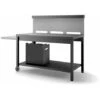 Tavolo Su Ruote Con Credenza Per Plancha, Acciaio Nero E Grigio Forge Adour 1 Tavolo Su Ruote Con Credenza Per Plancha, Acciaio Nero E Grigio Forge Adour -Barbecue Forniture Negozio 51659022 1