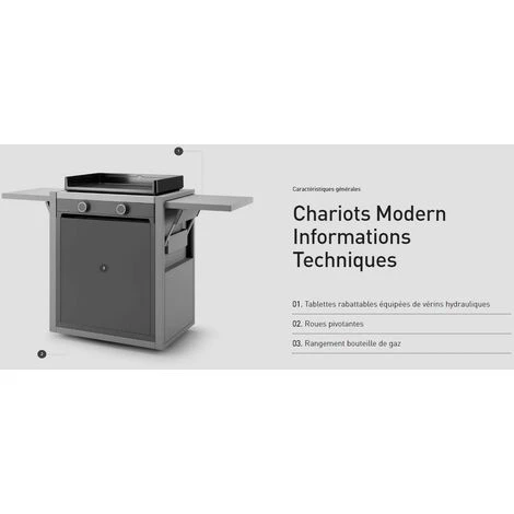 Carrello In Acciaio Inossidabile Per La Piastra FORGE ADOUR "Modern" 75 Forge Adour 4 Carrello In Acciaio Inossidabile Per La Piastra FORGE ADOUR "Modern" 75 Forge Adour - immagine 2