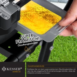 KESSER® Barbecue Elettrico 2in1 Barbecue Da Tavolo - Barbecue Con Coperchio E Piedistallo 2400 Watt Max Pieghevole Termometro Rivestimento Antiaderente Piastra Della Griglia Ripiani Di Appoggio -Barbecue Forniture Negozio 51985399 5