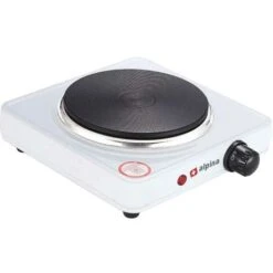 Alpina Fornello Elettrico Singolo Piastra Ghisa 1500W Regolabile Da Viaggio Campeggio