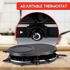 Alpina Raclette Barbecue Grill 1200W Piastra Elettrica Ghisa Antiaderente Da Tavolo -Barbecue Forniture Negozio 53494753 3