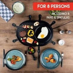 Alpina Raclette Barbecue Grill 1200W Piastra Elettrica Ghisa Antiaderente Da Tavolo -Barbecue Forniture Negozio 53494753 5