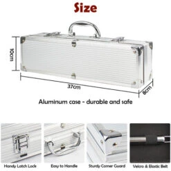 Todeco Kit Barbecue Per Barbecue, Set Di Attrezzi Per Barbecue, Con Custodia In Alluminio, 3 Utensili In Acciaio Inox, Materiale: Lega Di Alluminio, Materiale Della Scatola: Lega Di Alluminio -Barbecue Forniture Negozio 54376595 4