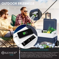 KESSER® Compressore Box Congelatore Elettrico Congelatore, Con Controllo APP Connessione USB 12/24 V 230V, +Telescopico Ruote Frigorifero Raffreddamento A -20 ° C Per Auto, Camion, Barca, Camper, Camp -Barbecue Forniture Negozio 54420227 3