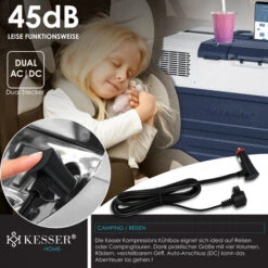 KESSER® Compressore Box Congelatore Elettrico Congelatore, Con Controllo APP Connessione USB 12/24 V 230V, +Telescopico Ruote Frigorifero Raffreddamento A -20 ° C Per Auto, Camion, Barca, Camper, Camp -Barbecue Forniture Negozio 54420227 5