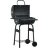 Outsunny Barbecue A Carbone Con Coperchio, Termometro, Mensole E Ruote, 68x63x102cm, Nero -Barbecue Forniture Negozio 54558145 1