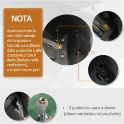 Outsunny Barbecue Gas Con Coperchio E 5 Bruciatori Da 15.2kW E 4 Ruote, 128x50x113cm -Barbecue Forniture Negozio 55054595 4