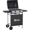 Outsunny Barbecue A Gas Con Coperchio, Bruciatori Da 5.6kW, BBQ E Ruote, 104x49x99cm -Barbecue Forniture Negozio 55292259 1
